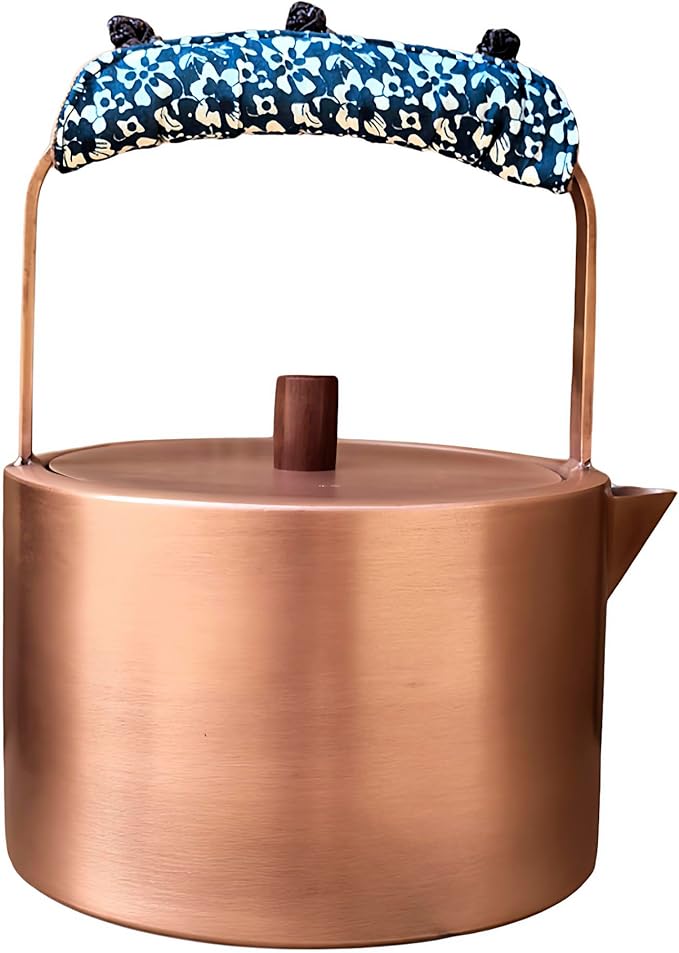 YJX Pure Copper Tea Kettle For Stovetop Safe, Chinese Style Non-Coating Teapot with Stainless Steel Tea Ball For Loose Tea, Durable Tea Pot, 1500ml Kettle - Bloomnest