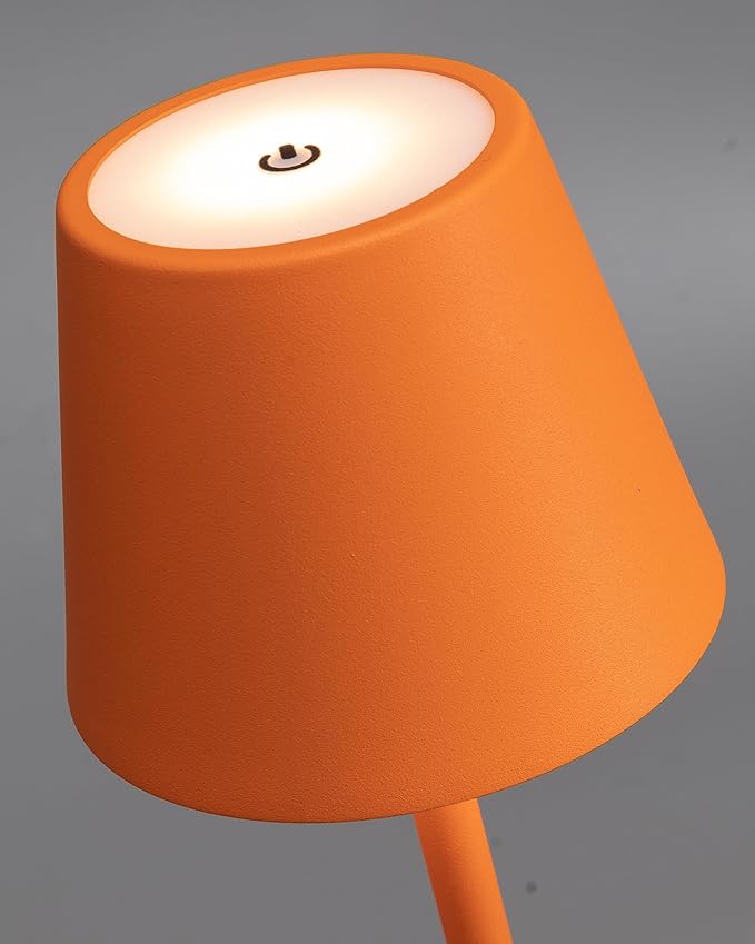 KDG 2 Pack Cordless Table Lamp,Portable LED Desk Lamp, 4000mAh Battery Operated, 3 Color Stepless Dimming Up, for Restaurant/Bedroom/Bars/Outdoor Party/Camping/Coffee Shop Night Light(Orange) - Bloomnest