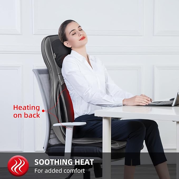 COMFIER Shiatsu Neck Back Massager with Heat and Compression,Adjustable Neck Rollers,App Control 2D or 3D Deep Tissue Kneading Massage Chair Pad, Chair Massager,Ideal Gifts for Dad, Mom - Bloomnest