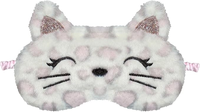 Cute Animal Sleeping Mask Sleep Mask, Soft Plush Cat Eye Mask for Travel Nap Sleeping Blindfold Eye Cover Eyeshade for Adult Kids Girls Teens Men Women - Cat, Dapple - Bloomnest