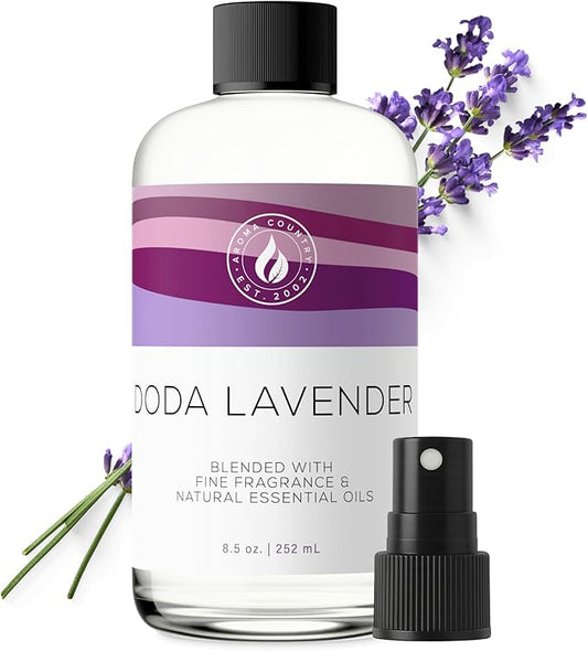Aroma Country Doda Lavender Diffuser Oil - Luxury Essential Oils for Diffuser Refill & Air Freshener Room Spray - Long-Lasting & Natural Home Fragrance, Lavender Scented Oil for Diffusers (8.5 Fl. oz) AromaCountry