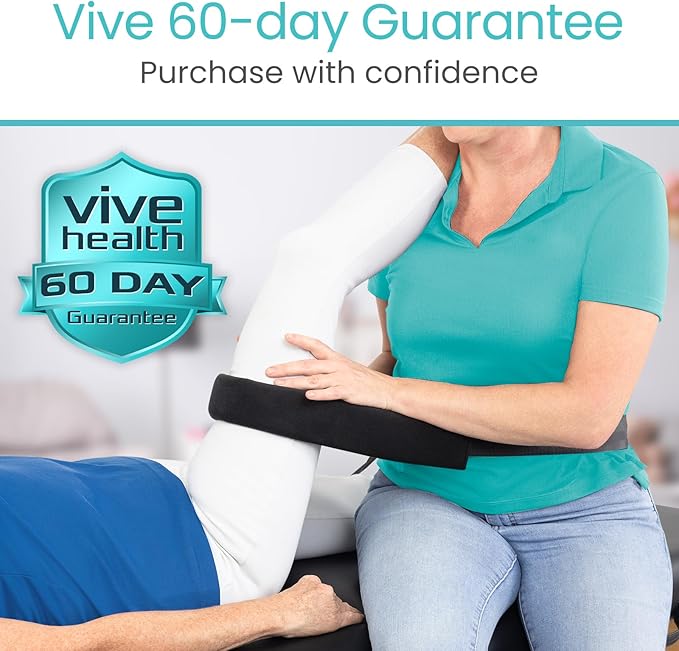 Vive Mobilization Belt for Physical Therapy with Buckle - Manual Traction Stretching Band - PT Traction Strap Belt for Stretching, Mobility, Massages & Exercise (Black)