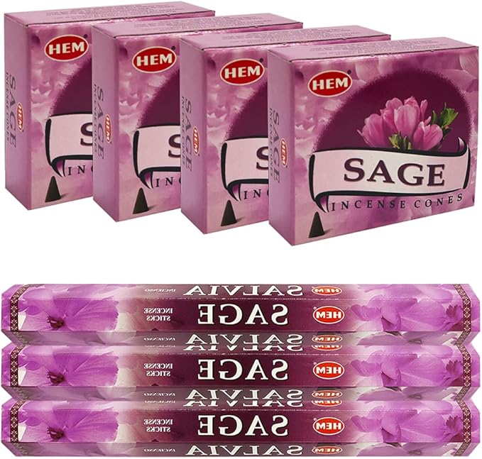 Sage Incense Sticks and Cone Incense Holder Variety Pack Bundle insence insense insienso TRUMIRI