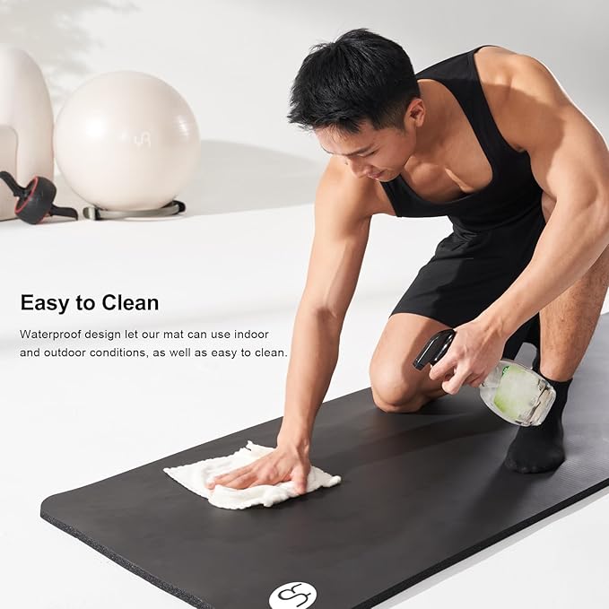 Yoga Mat Thick 1 inch Exercise Mat 76.7"x24" Workout Mats for Home Gym, Non-slip Yoga Mat for Women Men, with Carrying Yoga Bag