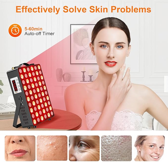 Red Light Therapy for Face and Body,Near Infrared Light Therapy for Pain Relief,Sleep, Skin Health, Recovery with 660nm 850nm 300W High Power Panel, Infrared Therapy or Infrared Light Therapy Device Tuohun