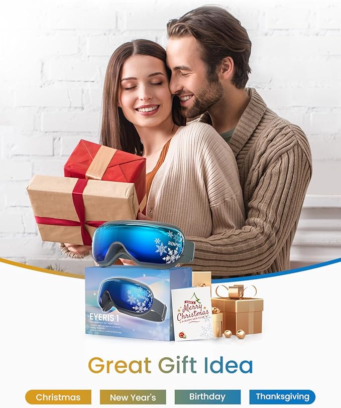 RENPHO Eyeris 1 Eye Massager with Heat&Customized Gift Card, Birthday Gifts for Women/Men, Heated Sleep Mask for Relax, Sleep Eye Care Gifts for Reduce Eye Strain, Improve Sleep - Bloomnest