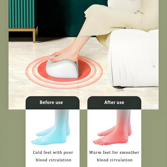 Foot Massager with Heat, with 3 Intensity Levels Shiatsu Kneading,with Massage Roller,Dual-Frequency Red Light 107.6°F Constant Temperature,Ideal for Feet Care and Pain Relief at Home, Office﻿ (Green) - Bloomnest