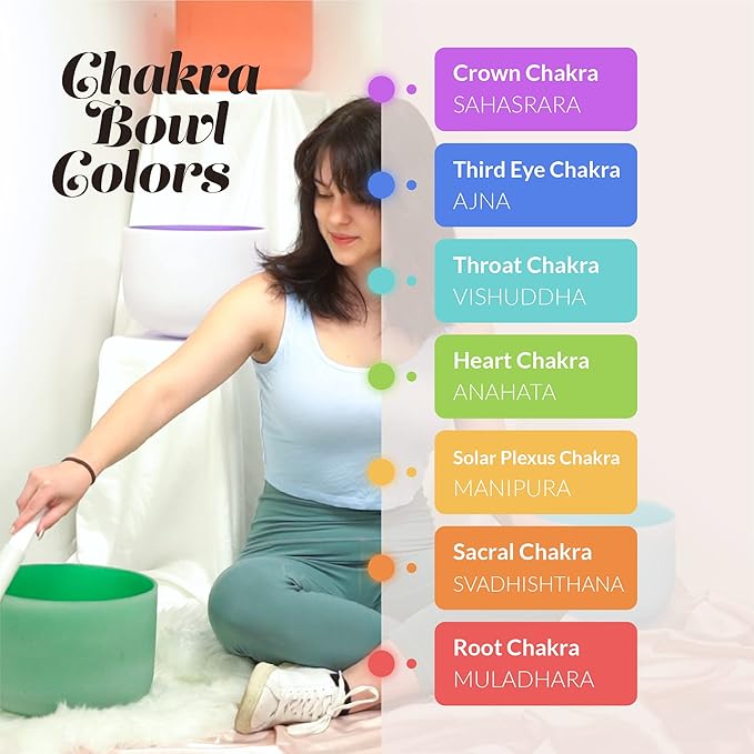 FMTY 10inch Crystal Singing Bowls set prefect pitch(±10HZ) Orange(Sacral)+ Purple(Crown) with Soft Carrying Bag Sound Bowls Chakra Bowl