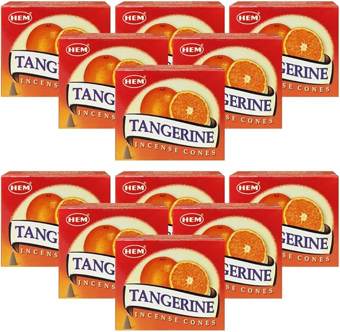 Tangerine Incense Cones and Cone Incense Burner Bundle Insence Insense Hem Incense