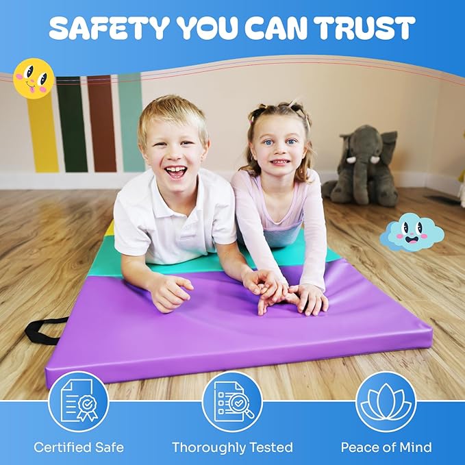 New Bounce Tumbling Mat for Kids - Gymnastics Mat - Folding Exercise Tumble Mat for Home Gyms - Bloomnest