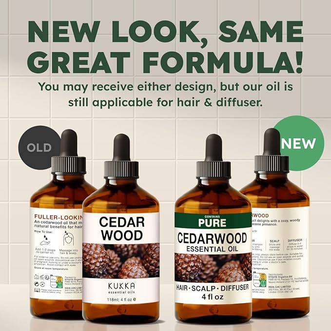 KUKKA Cedarwood Essential Oils - 4 Fl Oz - for Hair, Skin, Diffuser, Aromatherapy & DIY Soap Making Scent (Pack of 2) - Bloomnest