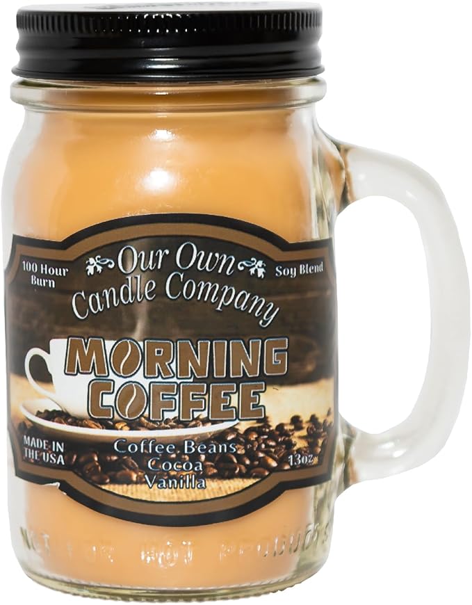 Our Own Candle Company, Morning Coffee Scented Mason Jar Candle, 100 Hour Burn Time, 13 Ounces - Bloomnest