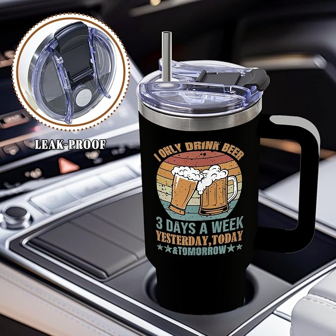 DUUV Beer Gifts for Men, Beer Tumbler 40 Oz, Funny Beers Designs Stainless Steel Insulated Mug Gifts for Beers Lovers, Christmas Birthday Gift for Home Bar Casual Gatherings,Parties, 1PCS - Bloomnest