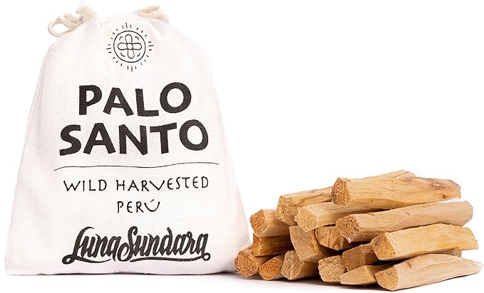 Palo Santo Sticks from Peru 100g, Sustainably Harvested Bursera Graveolens, Natural Incense Wood for Smudging, Cleansing, Meditation, Positive Energy, Luna Sundara