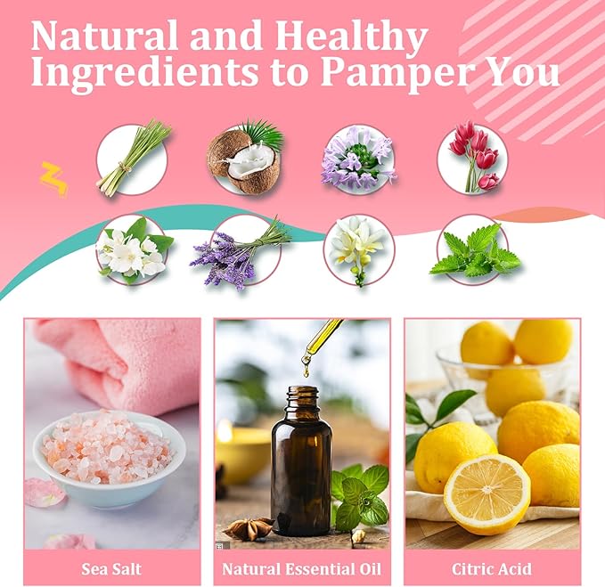 STNTUS INNOVATIONS Bath Bombs, 7 Natural Bath Bomb Gift Set, Bubble Bathbombs for Women Kids, Shea Butter Moisturize, Gifts for Mom Her Girlfriend, Mothers Day Gifts, for Birthday Valentines Christmas - Bloomnest