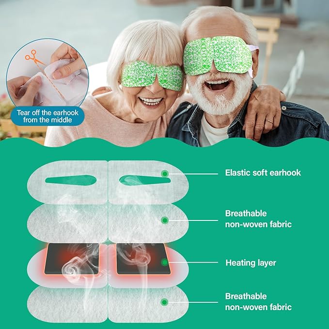 16 Packs Steam Eye Mask,Warm Eye Compress for Dry Eyes Sleep Mask,Hot Auto Heated Eye Masks Relaxing Items for Women Moist Heat for Eyes Soothing Eye Fatigue,Disposable EyeMask for SPA Essentials - Bloomnest