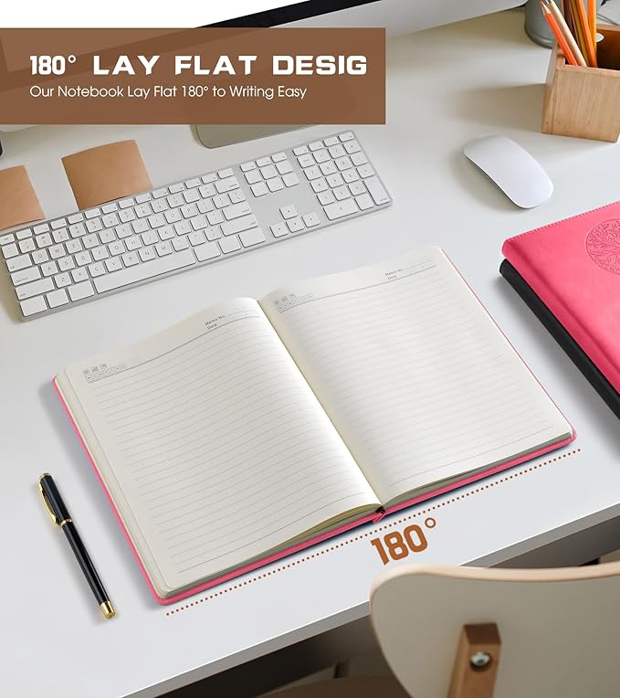 Lined Journal Notebook for Women Men,256 Pages A4 Large Hardcover Leather Journals for Writing,Travel,Business,Work,School,College Ruled Notebooks for Note Taking, Diary Notepad 8.6"×11" - Bloomnest