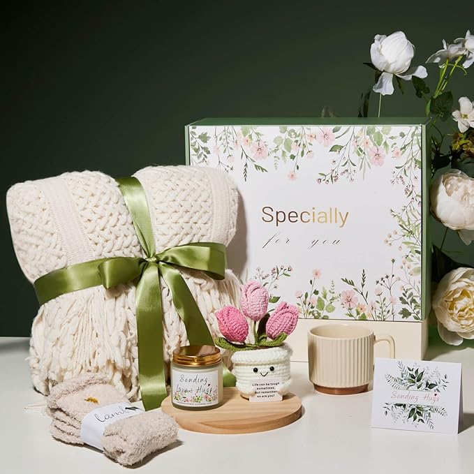 Valentines Day Gifts for Her Wife Mom Friend Sister Girlfriend, Birthday Gifts Baskets for Women Self Care Gift for Women, Get Well Soon Gift Baskets Thinking of You Relaxation Stress Care Package - Bloomnest