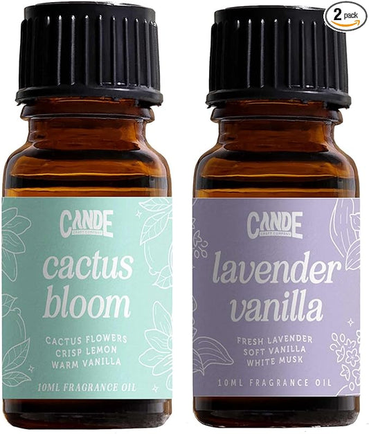 CANDECraftCo Premium Fragrance Oil – Diffuser Oils Fragrances Scented for Home, Candle Soap Making Supplies, Aromatherapy Blends for House (0.34 Fl Oz) (Lavender Vanilla + Cactus Flowers) - Bloomnest