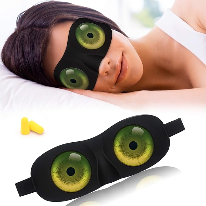 Tphon Eye Sleep Mask Funny Blindfold for Women Men Kid, Upgraded 3D Contoured 100% Blackout Sleeping Mask with Adjustable Strap, Soft Night Blindfold Eye Shades for Travel Naps Shift Works Games - Bloomnest