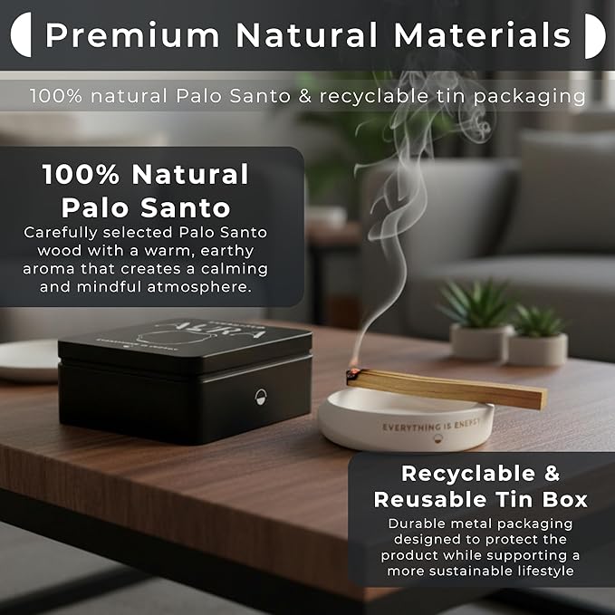 5 Palo Santo Sticks with White Holder (White) ENERGIZEDAURA