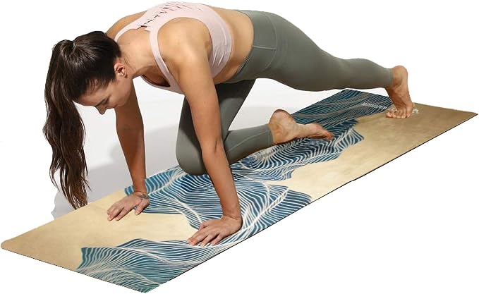 Shakti Warrior Suede yoga mat - Premium Printed Natural Eco-friendly Non-Slip Mat Great for Hot Yoga, Pilates, Workouts (72 inch x 24 inch x 3mm thick) - Bloomnest