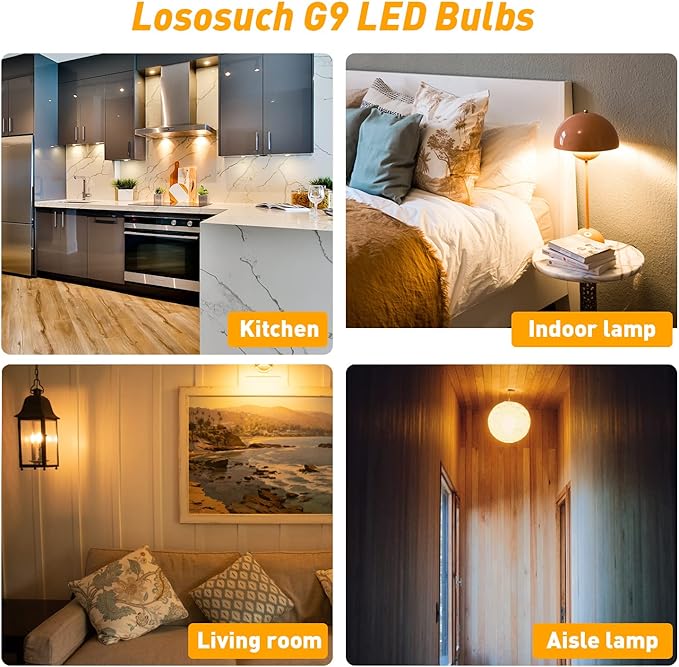 G9 LED Bulbs Dimmable 3W (T4 30W 25W 20W Halogen Bulb Equivalent), Warm White 2700K, 120V, 350LM Bi Pin or Chandelier Wall Pendant Ceiling Lamps,No Flicker 4-Pack - Bloomnest