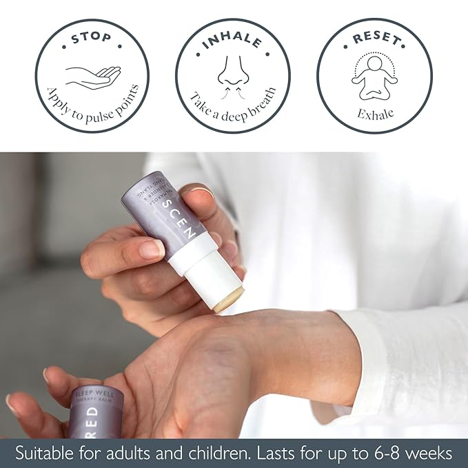 Scentered Sleep Well Balm – Aromatherapy Sleepstick with Lavender & Chamomile – Natural Sleep Aid Essential Oil Roll On – Relaxation Gifts for Women to Help Sleeping - Bloomnest