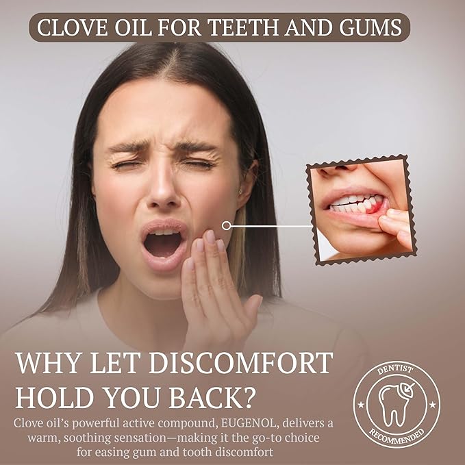 Organic Clove Essential Oil – 100% Pure, USDA Certified Clove Bud Oil for Teeth & Gums, Toothache Relief, Hair Growth & Aromatherapy – Premium Cloves Oil for DIY Wellness by Fiora Naturals - Bloomnest
