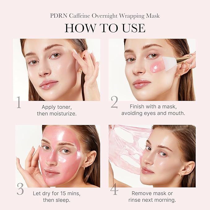 medicube Wrapping Mask PDRN Caffeine Overnight Peel Off Facial Mask | Firming, Depuffing & Hydration | Caffeine, Collagen For Refined, Glass Skin & Face Contour Support | Korean Skin Care, 2.53 fl.oz - Bloomnest