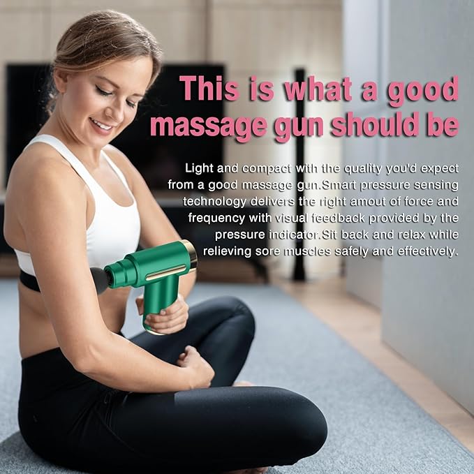 cotsoco Massage Gun Deep Tissue for Pain Relief with 4 Massage Heads & 6 Speeds, Electric Mini Handheld Body Massager for Any Pain Relief, Best Gifts for Dad and Mom - Bloomnest