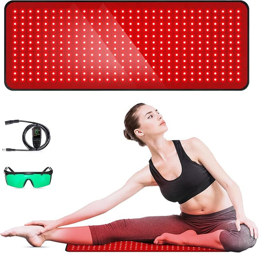 Red Light Therapy for Body, 31.5" * 11.8" Red Light Therapy Pad, Dual Chip Grade 360 LEDs 660nm & 850nm Infrared Light Therapy for Body Back Waist Shoulder Knee Joint Pain Relief, Gift for Women Men GMOWNW