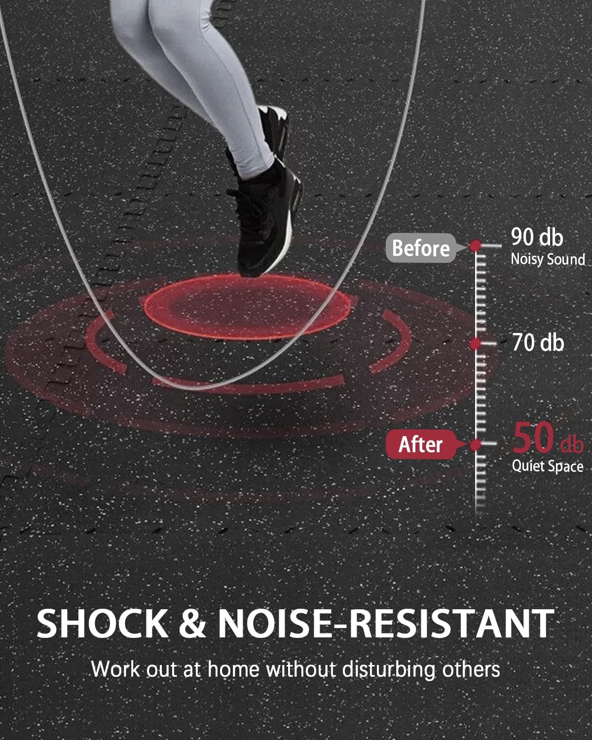 Mikolo 0.56'' Thick 12 Pcs 48 Sq Ft Gym Flooring Mats, High-Density EVA Foam with Rubber Top, Interlocking Exercise Equipment Mats for Home Gym, Protective Workout Mat