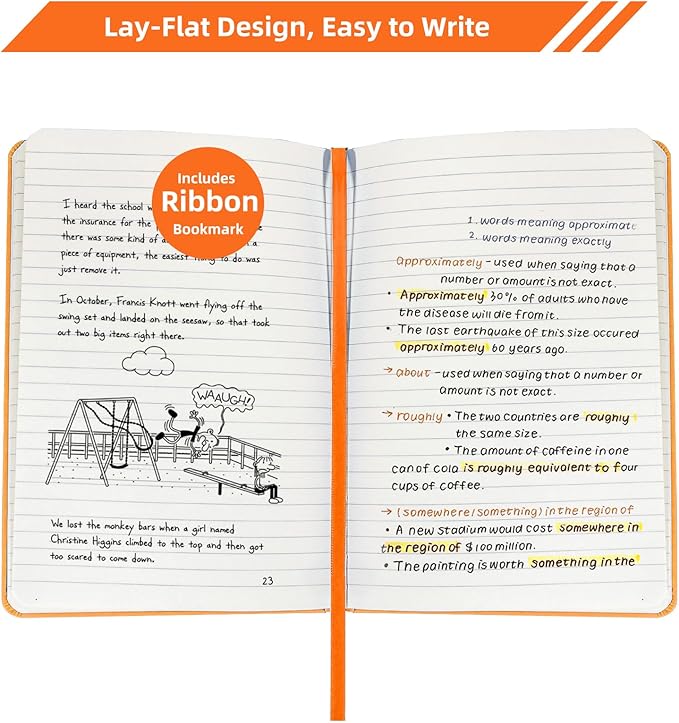 BOSSAND Lined Journal Notebooks, 6 Pack A5 Journals for Writing, 200 Pages 100 GSM Thick Classic Ruled Paper, Hardcover, 8.25 inches x 5.75 inches, 6 Colors - Bloomnest