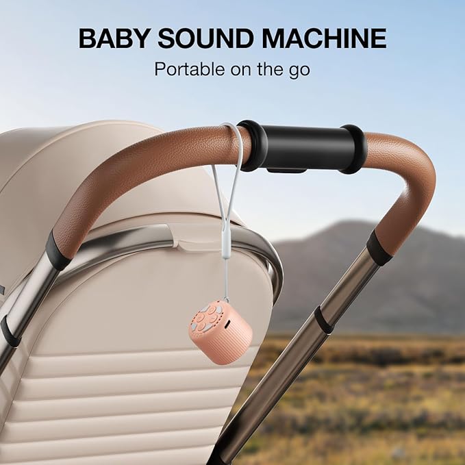 White Noise Machine Baby Portable Sound Machine,LEICEX Travel Sound Machine,15 Non-Looping Sound Timer and Memory Play, Mini White Noise Machine for Sleeping Office Travel （Peach） - Bloomnest