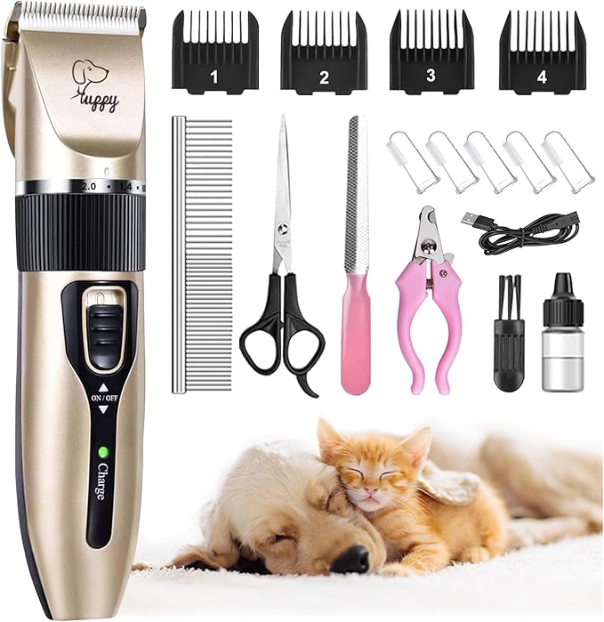 Dog Clippers for Grooming, Low Noise, Electric Quiet, Adjustable Clipper Comb for Dog Grooming Kit, Pet Hair Clippers Grooming kit for Dogs at Home - Bloomnest