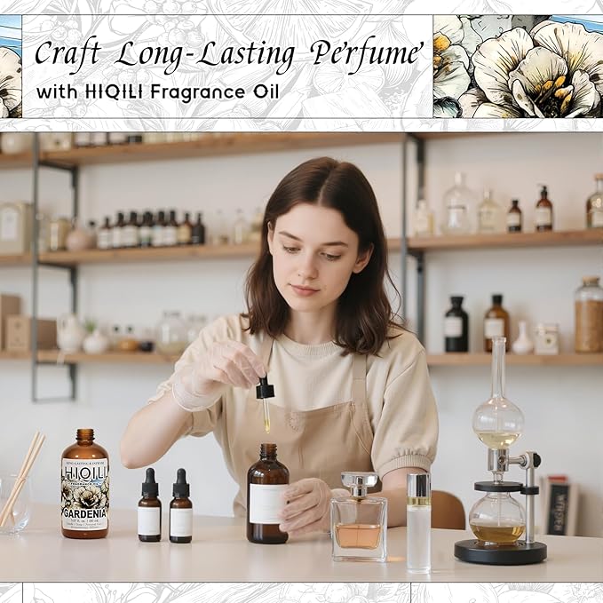 HIQILI Gardenia Fragrance Oil for DIY Candle, Soap & Perfume Making, Add to Essential Oil Diffuser, Body Wash, Long-Lasting - 5.07 Fl Oz - Bloomnest