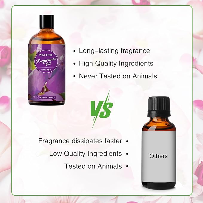 PHATOIL 3.38FL.OZ Parma Violet Fragrance Oils for Aromatherapy, Essential Oils for Diffusers for Home, Perfect for Diffuser, DIY Candle and Soap Making, DIY Scented Products - 100ml - Bloomnest