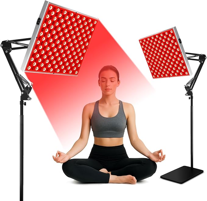 Red Light Therapy for Face, Infrared Light Therapy Lamp with Adjustable Stand, 225 LEDs, 660nm Deep Red and 850nm Near Infrared Panel Device at Home for Skin Vitality, Pain Relief, Full Body Rosegurt