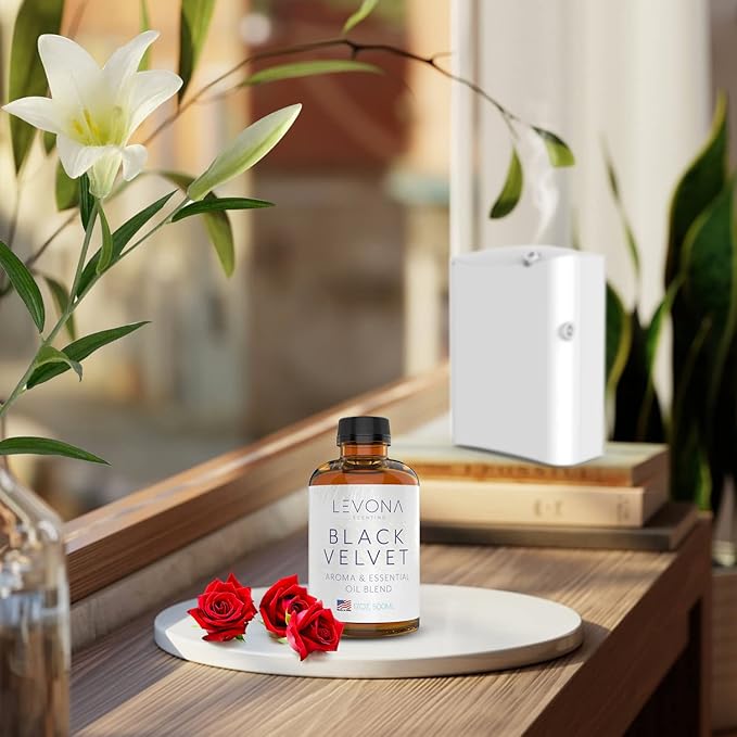 Levona Scents Oil Diffuser Essential Oils: Fragrance Oil for Diffuser - Black Velvette Diffuser Oils Scents - Woody Citrus with Herbal Floral Essential Oil Blends, Oakmoss, White Musk & Sandalwood LEVONASCENT