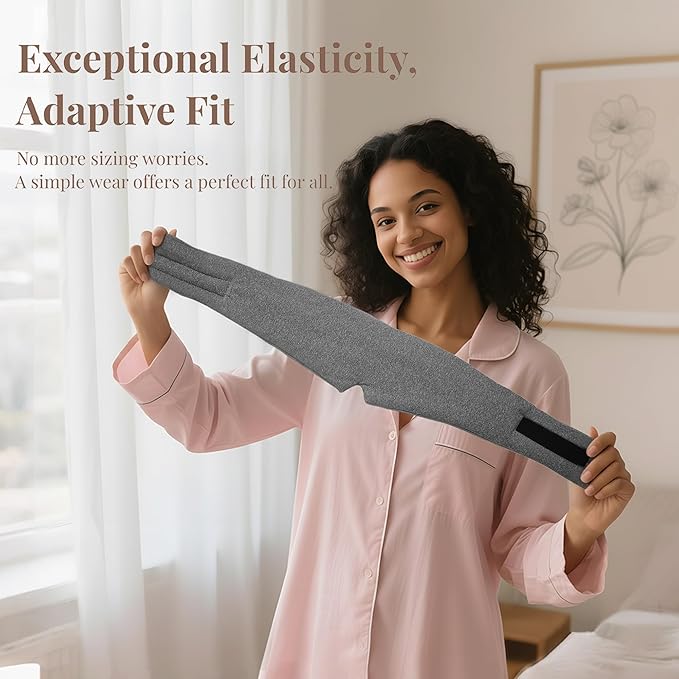 Grey Modal Eye Mask for Sleep, Adjustable Breathable Wrap (70cm), Lightweight Soft Blindfold for Travel and Mediation, Holiday Ready-to-Gift Set for Men and Women from Timeless Artworks