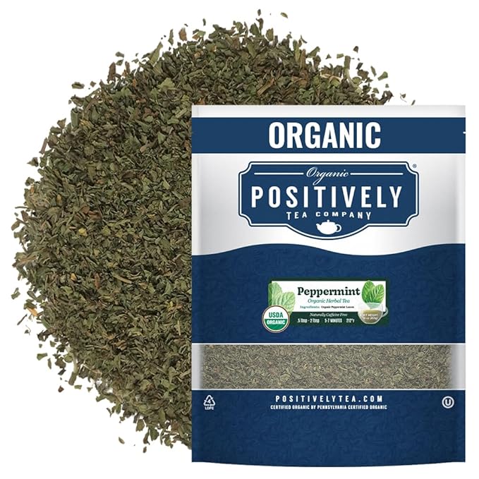 Organic Positively Tea Company, Peppermint Leaf, Herbal Tea, Loose Leaf, 16 Ounce - Bloomnest