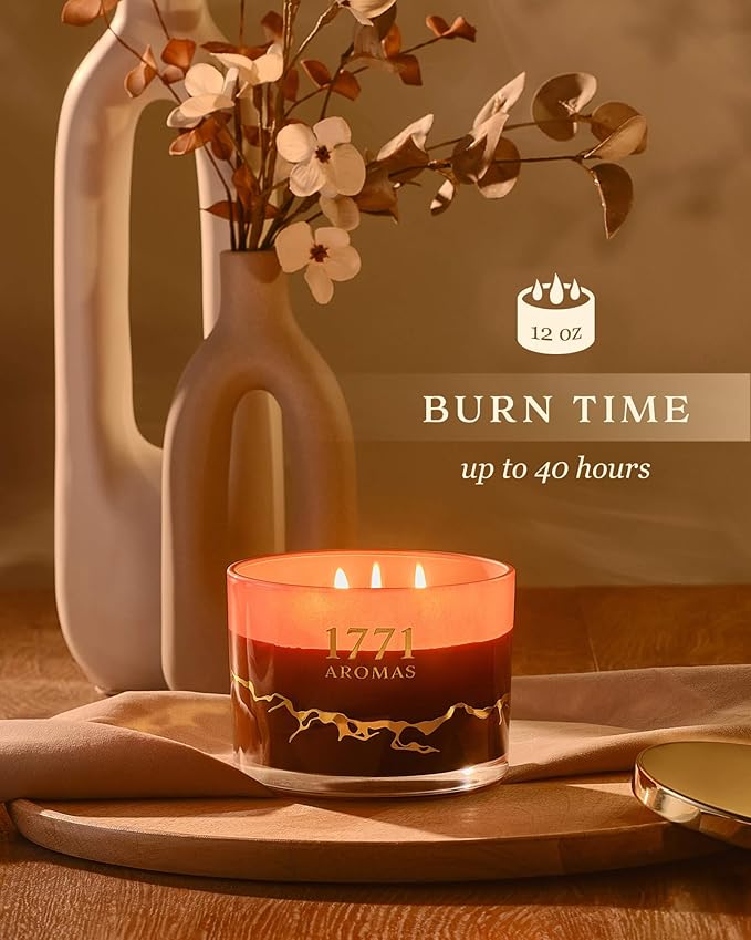 Coffee Scented Candles - 100% Natural Soy Wax - Large 3 Wick Jar Candle - Up to 50 Hours Burning Time - Candles for Home - Gift-Ready Candle for Men & Women - Aromatherapy Candles - Bloomnest