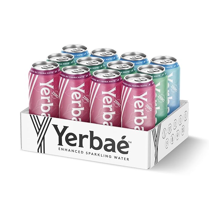 Yerbaé Energy Beverage - Variety Power Pack, 0 Sugar, 0 Calories, 0 Carbs. Yerbae is Energized by Yerba Mate, Plant-Based, Healthy Alternative to Sugary Energy Drinks, 16oz cans (12 Pack) - Bloomnest