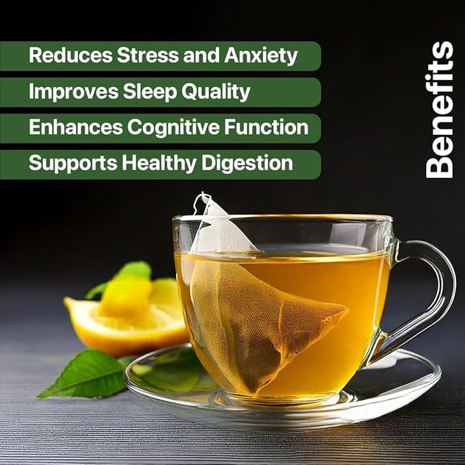BLUE TEA - Lemon Balm Tea - 30 Count - Pyramid Plant Based Tea Bag | RELIEVES STRESS - IMPROVES DIGESTION | Reduces Bloating | Refreshing Citrus Flavour - Leaf Based - Caffeine Free | Tin Pack - Bloomnest