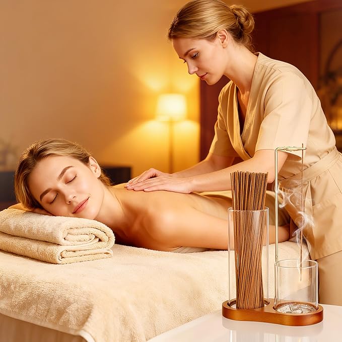 3 in 1 Incense Holder with Enlarged Ash Catcher for Sticks & Cones, Mess-Free Incense Burner with Brush, Ideal for Meditation, Yoga, Spa, Home Decor & Gift