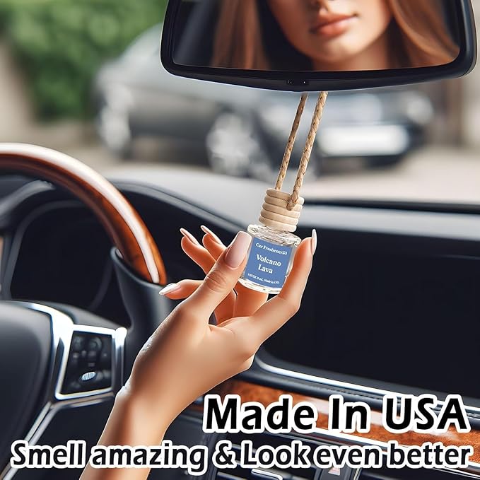 C Classy Car Air Freshener Hanging 2 Pack, Voleano Lava Essential Oil Diffuser for Cars, Cute Car Accessories, Long-Lasting Fragrance, C ar Freshener for Women& Men Gift, Made in USA - Bloomnest