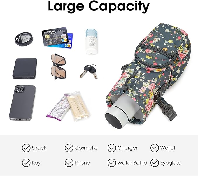sportsnew Water Bottle Holder with Strap 32oz 40oz Insulated Water Bottle Carrier Sling Bag with Phone Pocket Crossbody sportsnew