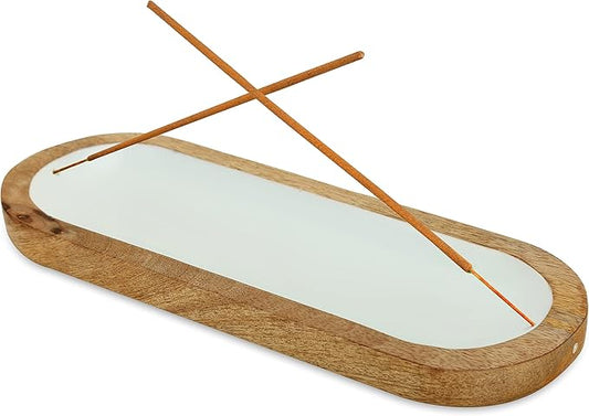 Raajsee Hand Painted Incense Holder,Wooden Incense Burner,Ash Catcher, Incense Tray 11x4x1.5 Inches, Best for Home Fragrance-Aesthetic Room Décor - Bloomnest