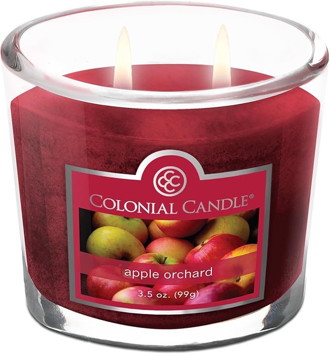 Colonial Candle Apple Orchard Scented Jar Candle, 2 Wick, 3.5 oz, Mottled Wax Candle - Bloomnest